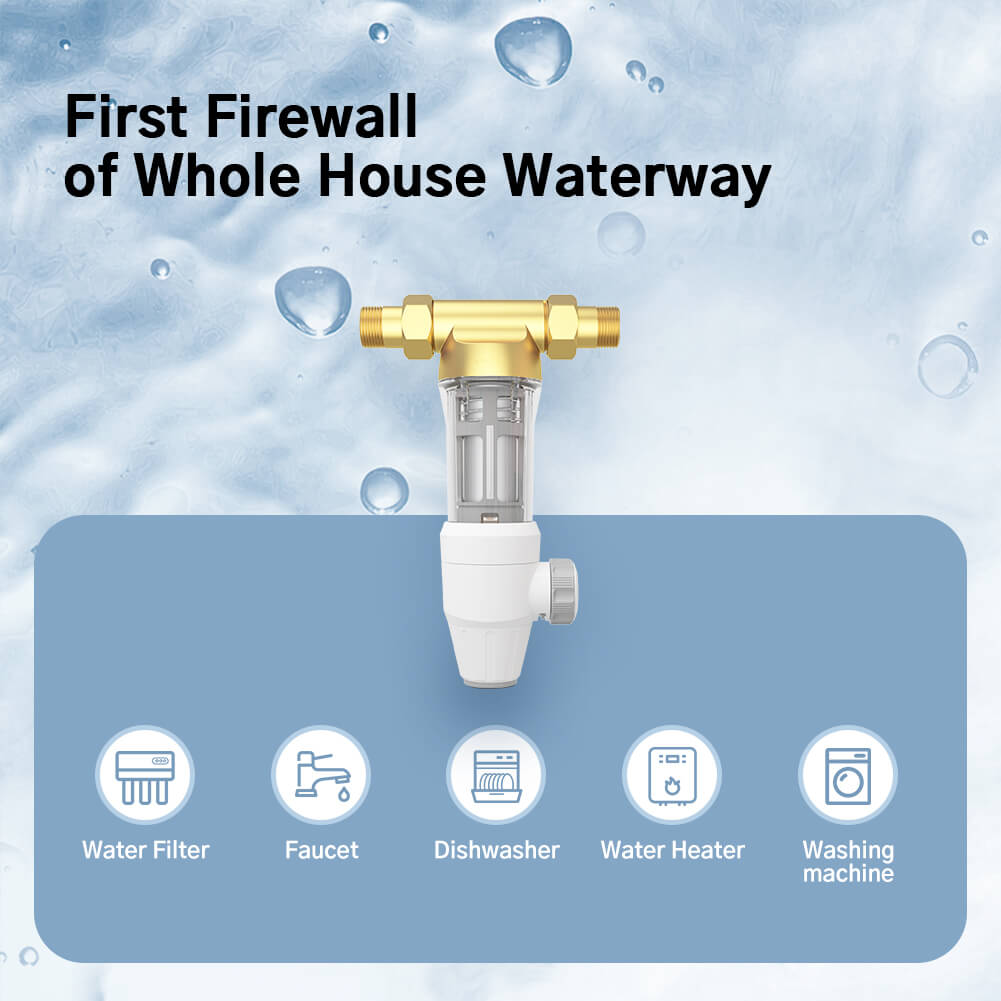 Besdor SWater 2 Backwash Spin Down Sediment Filter Whole House Prefilter System